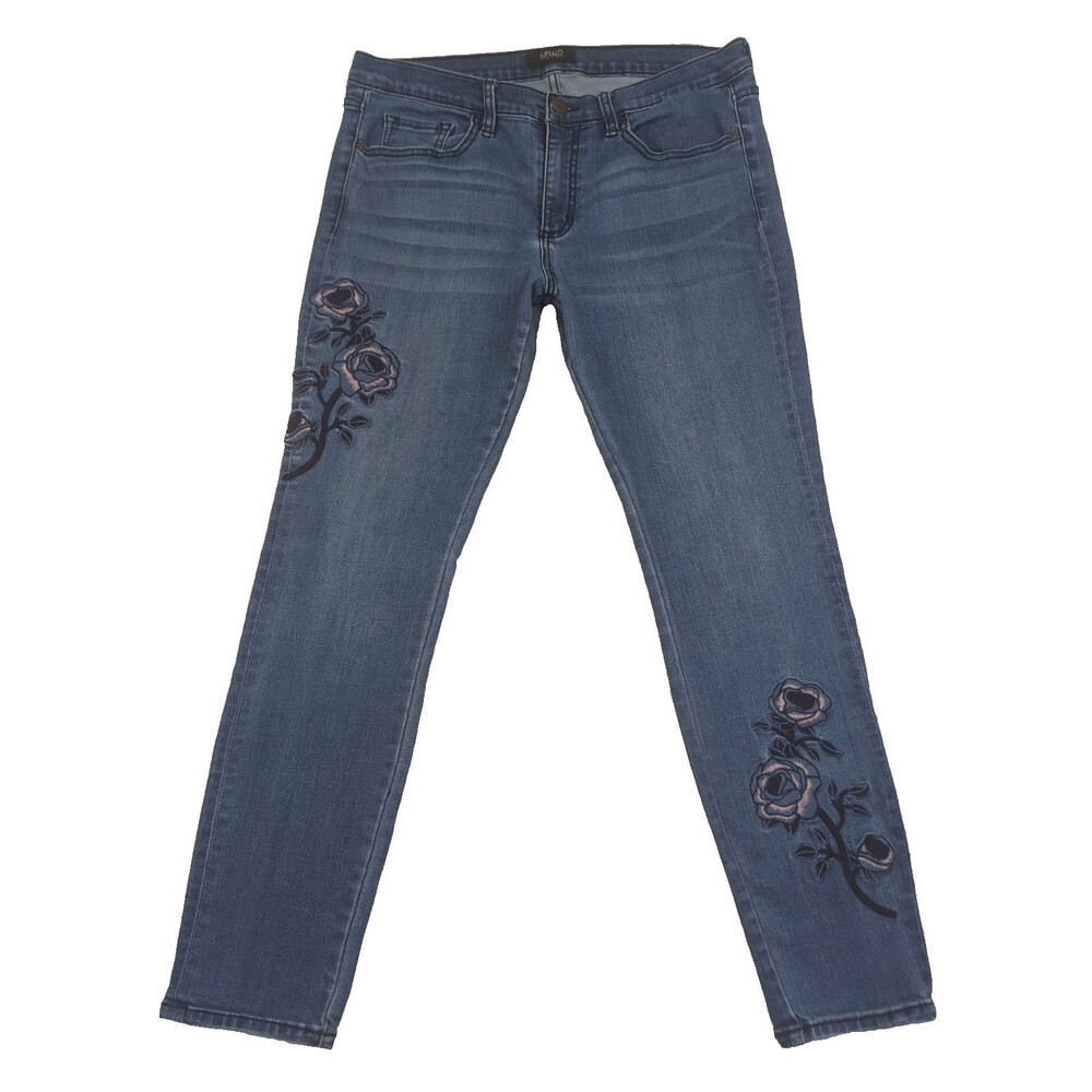 Buffalo David Bitton Faith Skinny Jeans BL14697 Floral Rose Embroidered